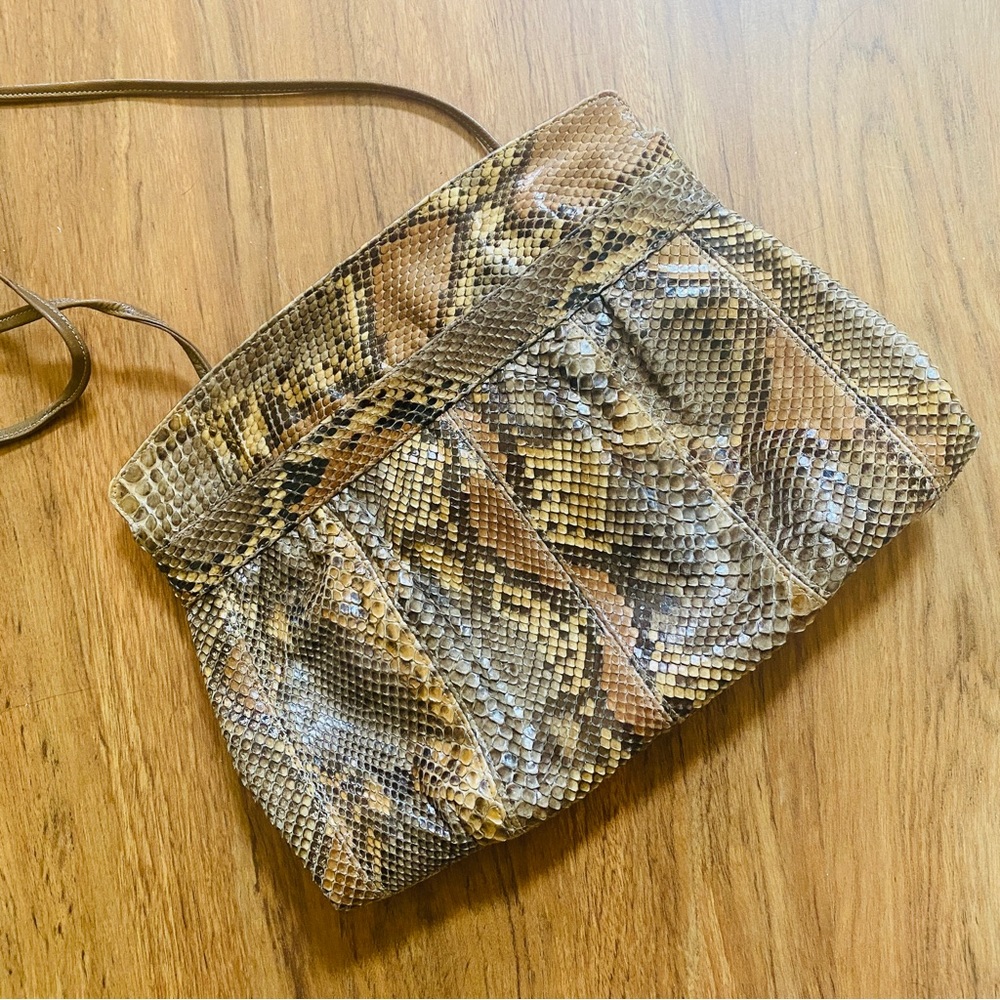 Vintage First Lady Tan Snakeskin Handbag